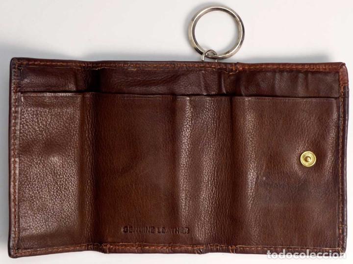 Vintage: MINI CARTERA BILLETERA CON LLAVERO. PIEL - Foto 5