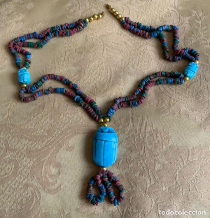 Vintage: COLLAR EGIPCIO, ESCARABAJOS - Foto 5