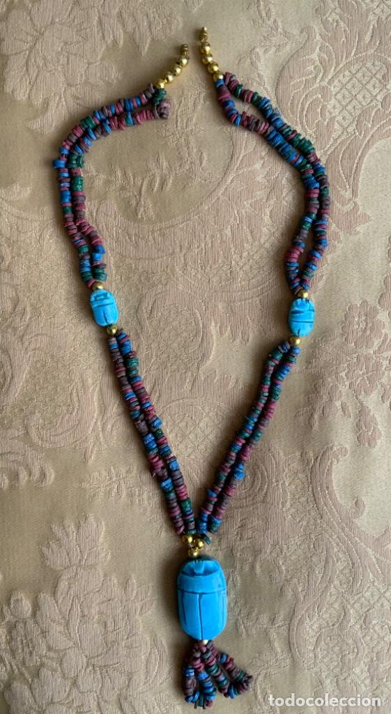 Vintage: COLLAR EGIPCIO, ESCARABAJOS - Foto 8