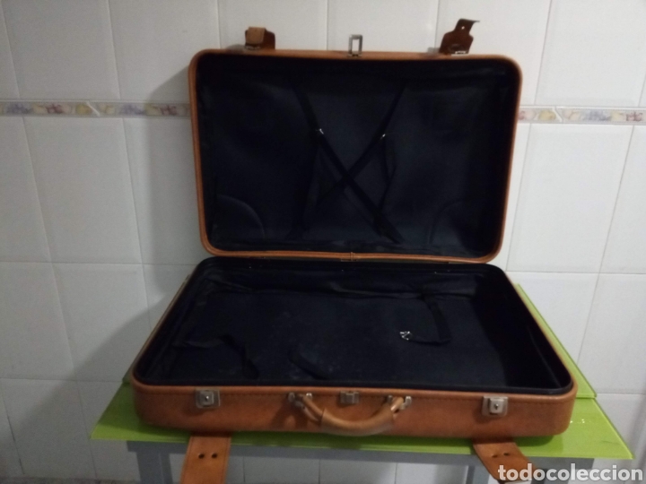 Vintage: Maleta de piel camel - Foto 2