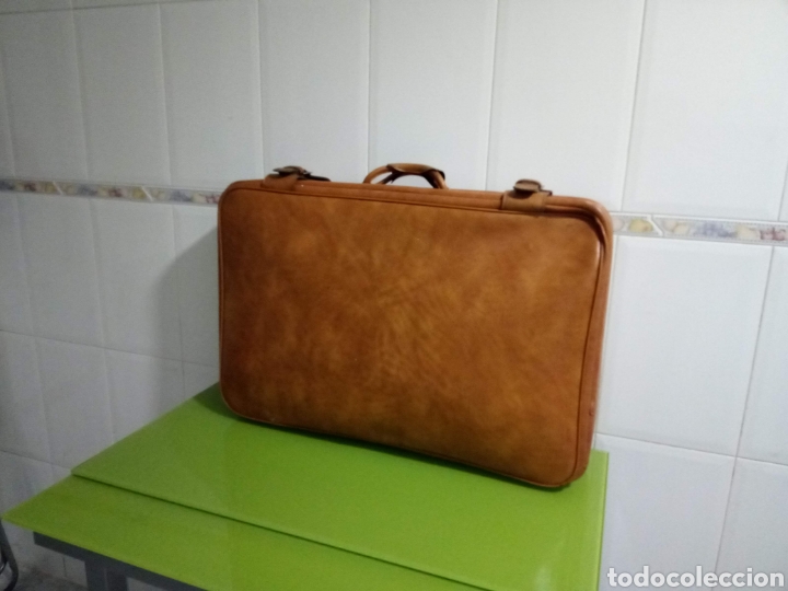 Vintage: Maleta de piel camel - Foto 3