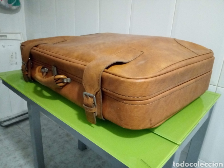 Vintage: Maleta de piel camel - Foto 1