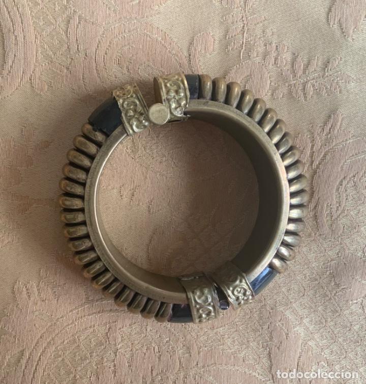 Vintage: PULSERA INDIA, LAT&Oacute;N LABRADO Y ASTA - Foto 4