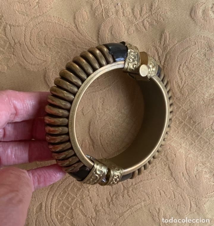 Vintage: PULSERA INDIA, LAT&Oacute;N LABRADO Y ASTA - Foto 6