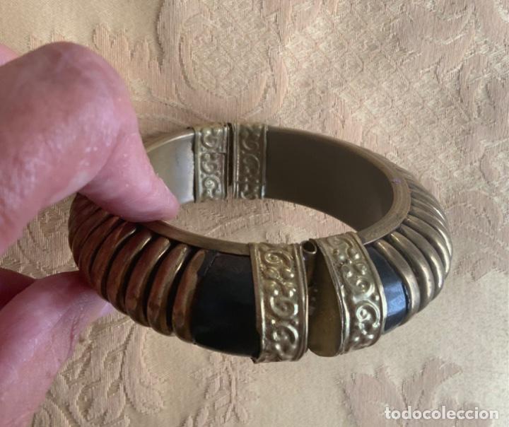 Vintage: PULSERA INDIA, LAT&Oacute;N LABRADO Y ASTA - Foto 1