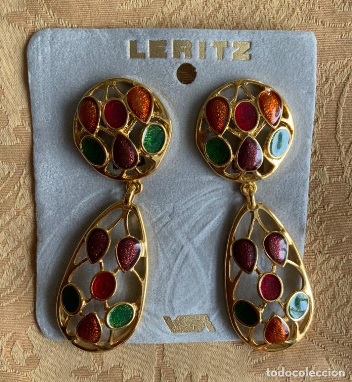 Vintage: PENDIENTES VINTAGE ESMALTADOS MARCA LERITZ - Foto 4