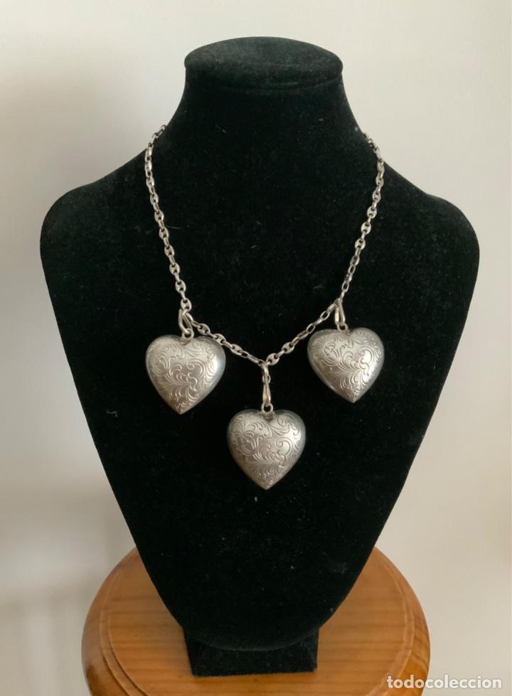 Vintage: COLLAR VINTAGE PLATA DE LEY,CORAZONES - Foto 5