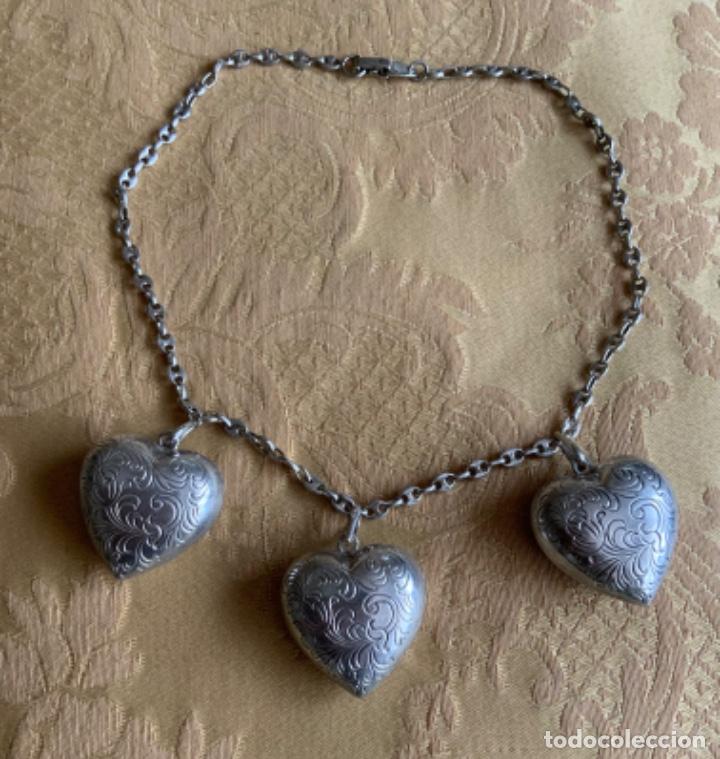Vintage: COLLAR VINTAGE PLATA DE LEY,CORAZONES - Foto 6