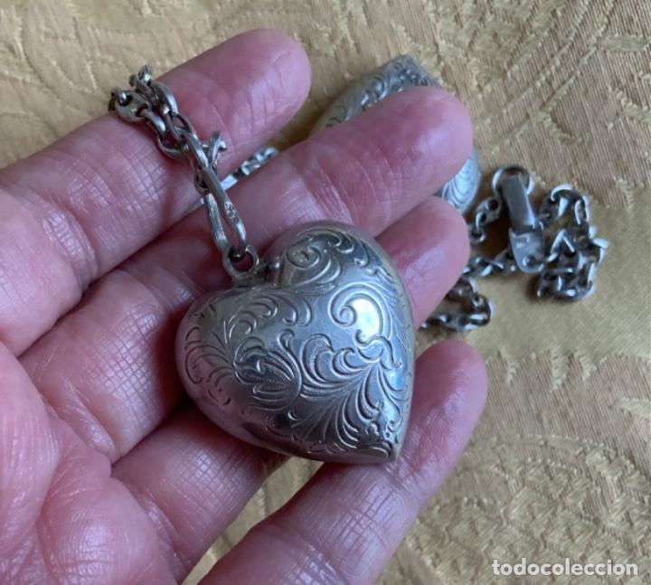 Vintage: COLLAR VINTAGE PLATA DE LEY,CORAZONES - Foto 12