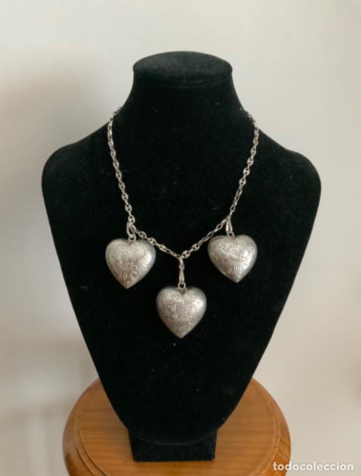 Vintage: COLLAR VINTAGE PLATA DE LEY,CORAZONES - Foto 13