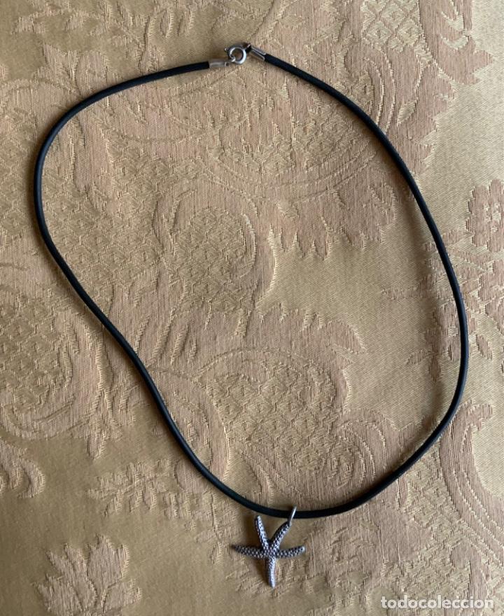 Vintage: COLLAR CAUCHO NEGRO CON ESTRELLA DE MAR DE PLATA - Foto 3