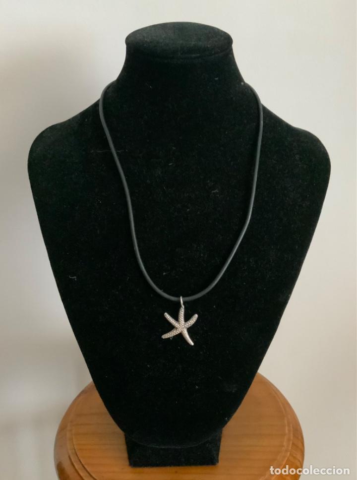Vintage: COLLAR CAUCHO NEGRO CON ESTRELLA DE MAR DE PLATA - Foto 5