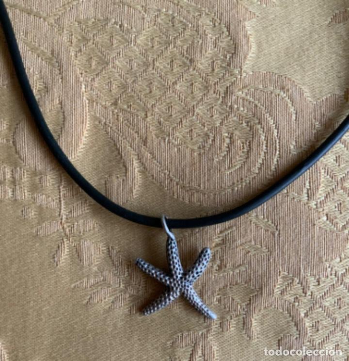 Vintage: COLLAR CAUCHO NEGRO CON ESTRELLA DE MAR DE PLATA - Foto 6