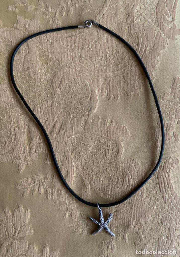 Vintage: COLLAR CAUCHO NEGRO CON ESTRELLA DE MAR DE PLATA - Foto 7