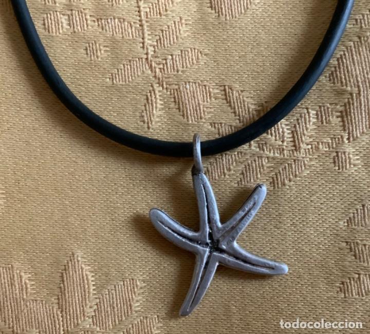 Vintage: COLLAR CAUCHO NEGRO CON ESTRELLA DE MAR DE PLATA - Foto 9
