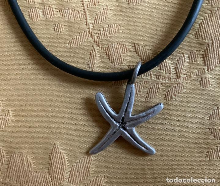 Vintage: COLLAR CAUCHO NEGRO CON ESTRELLA DE MAR DE PLATA - Foto 10