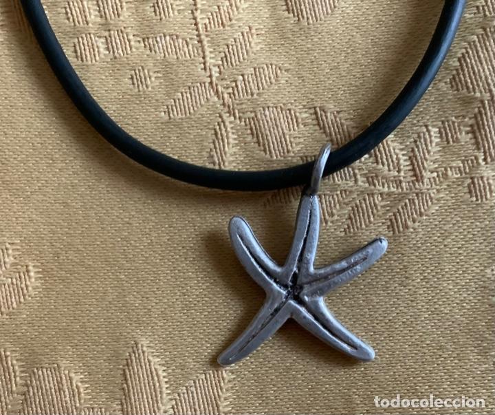 Vintage: COLLAR CAUCHO NEGRO CON ESTRELLA DE MAR DE PLATA - Foto 11