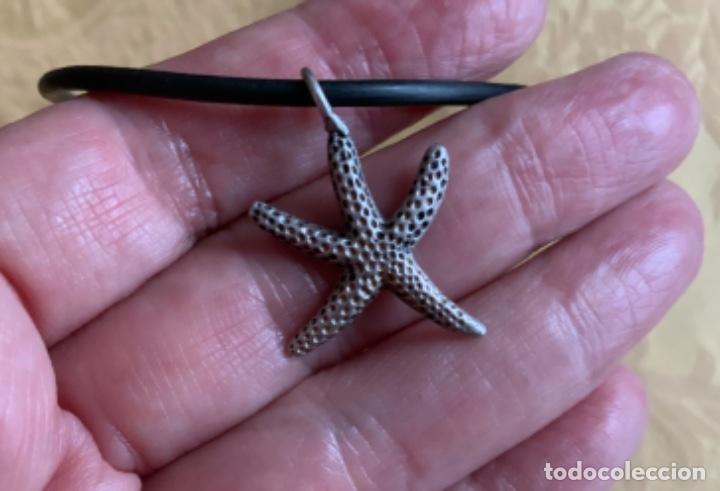 Vintage: COLLAR CAUCHO NEGRO CON ESTRELLA DE MAR DE PLATA - Foto 12
