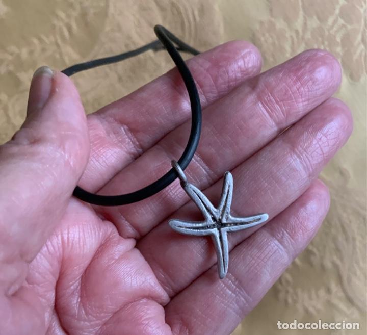 Vintage: COLLAR CAUCHO NEGRO CON ESTRELLA DE MAR DE PLATA - Foto 13