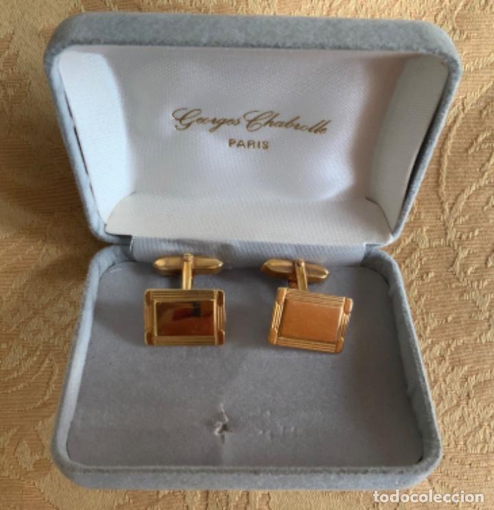 Vintage: GEMELOS Y ALFILER DE CORBATA GEORGES CHABROLLE, PARIS - Foto 3
