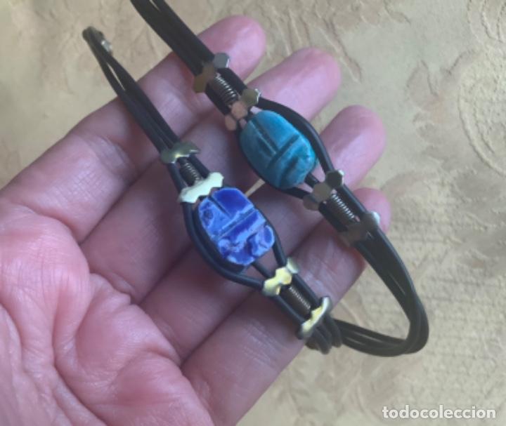Vintage: 2 PULSERAS EGIPCIAS ESCARABAJO - Foto 1