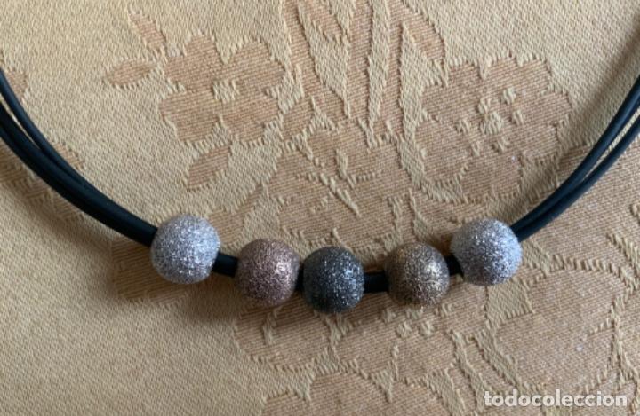 Vintage: COLLAR DE DISE&Ntilde;O PLATA DE LEY Y CAUCHO - Foto 1