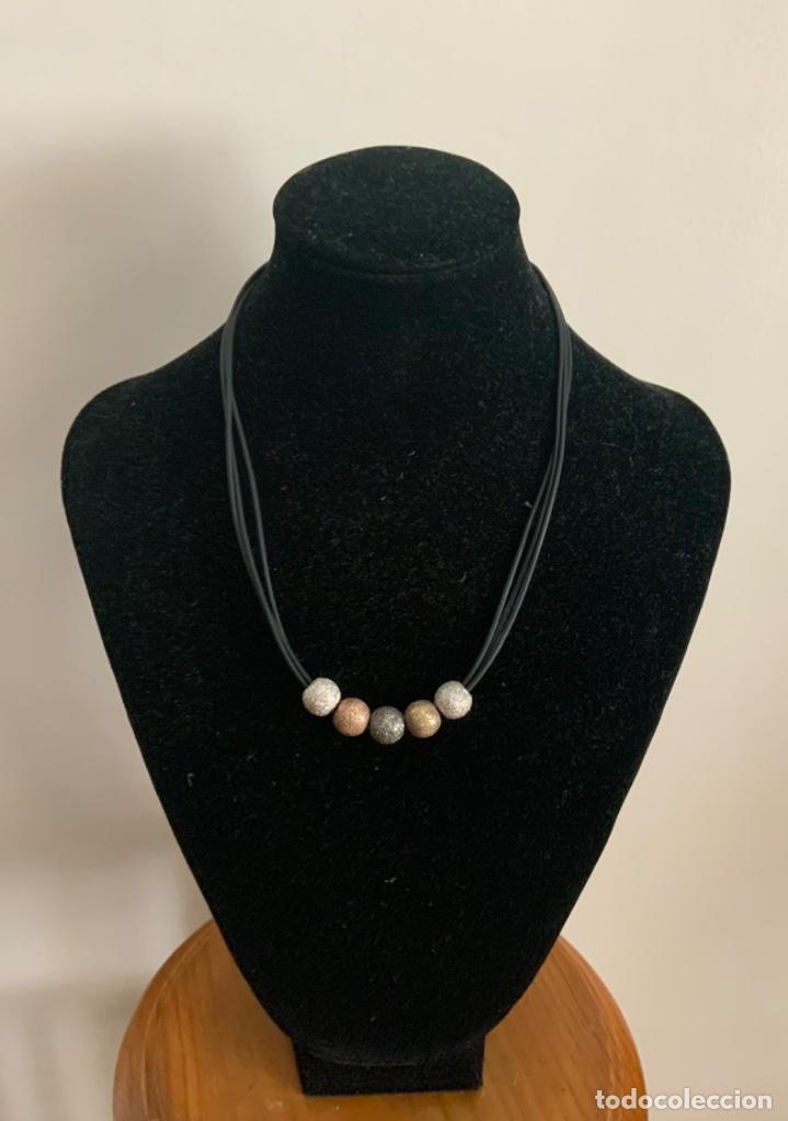 Vintage: COLLAR DE DISE&Ntilde;O PLATA DE LEY Y CAUCHO - Foto 4