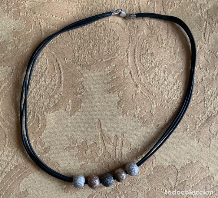 Vintage: COLLAR DE DISE&Ntilde;O PLATA DE LEY Y CAUCHO - Foto 5