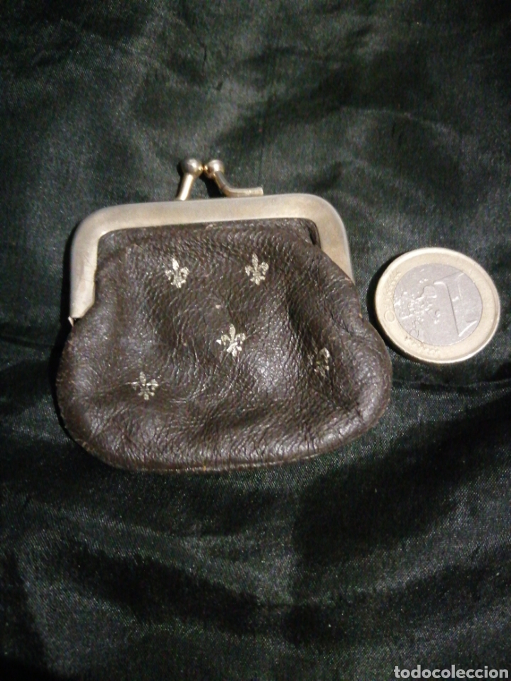 Vintage: PEQUE&Ntilde;O MONEDERO RETRO FLOR DE LIS - Foto 1