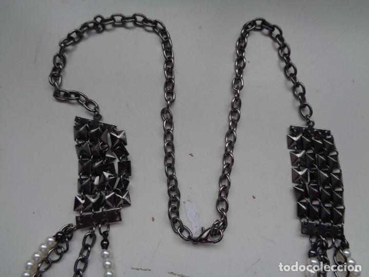 Vintage: COLLAR DE CADENA Y PERLAS - Foto 4