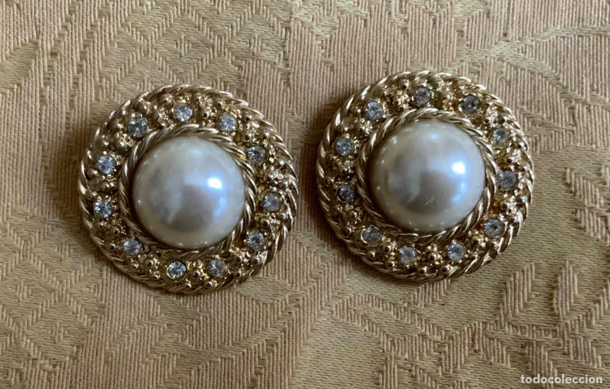 Vintage: PENDIENTES VINTAGE PERA CENTRAL Y PEDRERIA - Foto 3