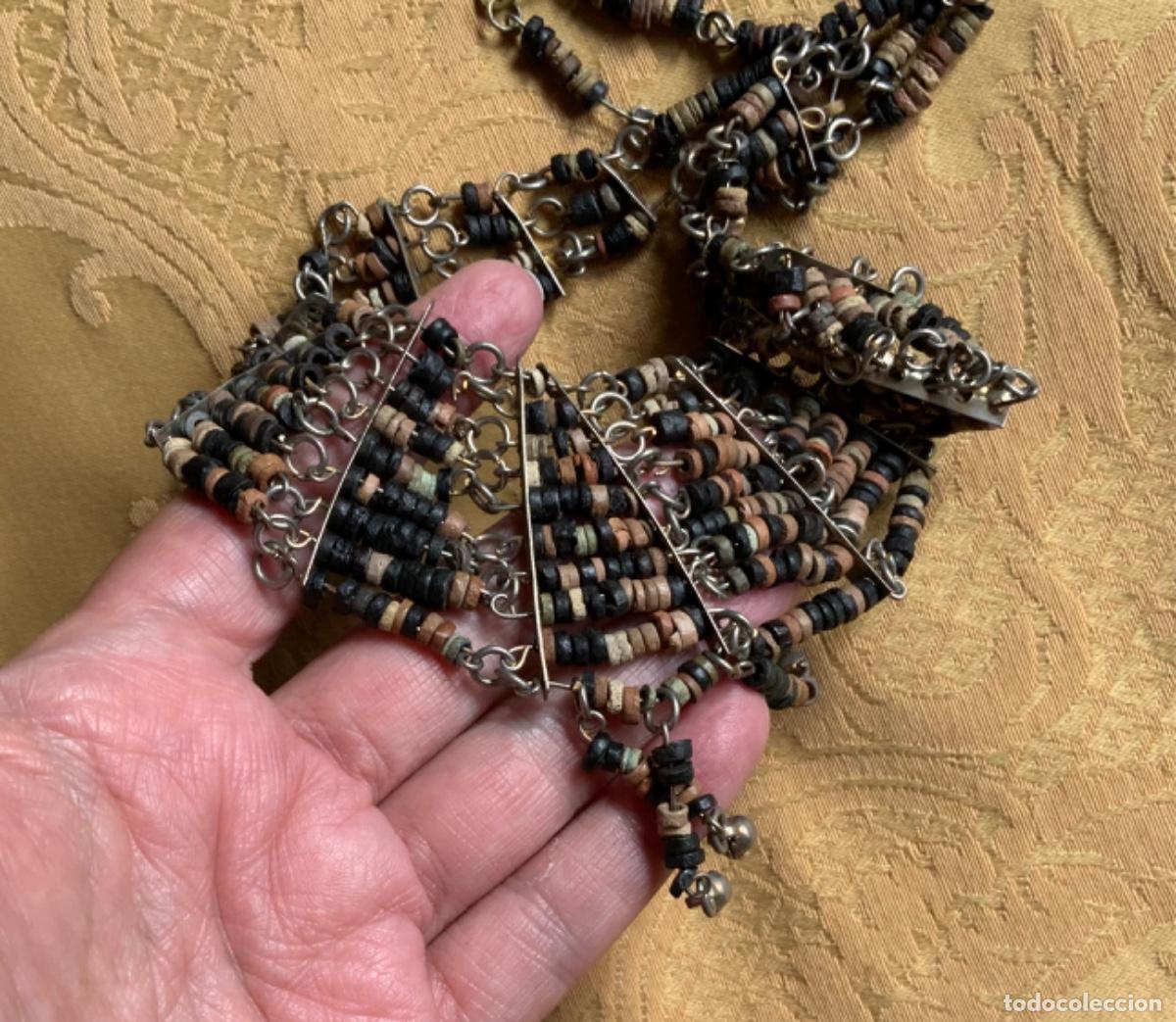 Vintage: COLLAR ABALORIOS DE BARRO, EGIPCIO A&Ntilde;O 80 - Foto 3