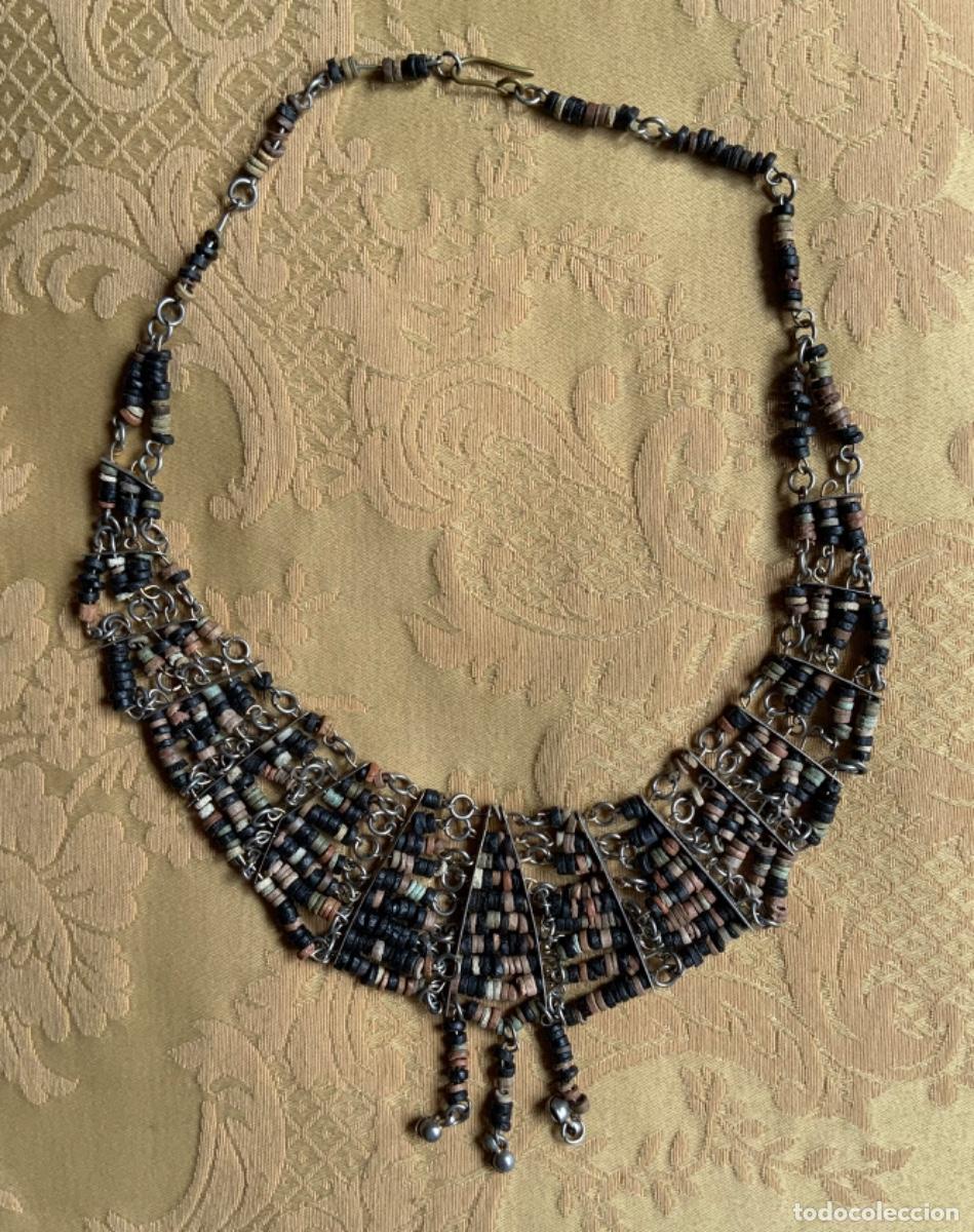 Vintage: COLLAR ABALORIOS DE BARRO, EGIPCIO A&Ntilde;O 80 - Foto 8