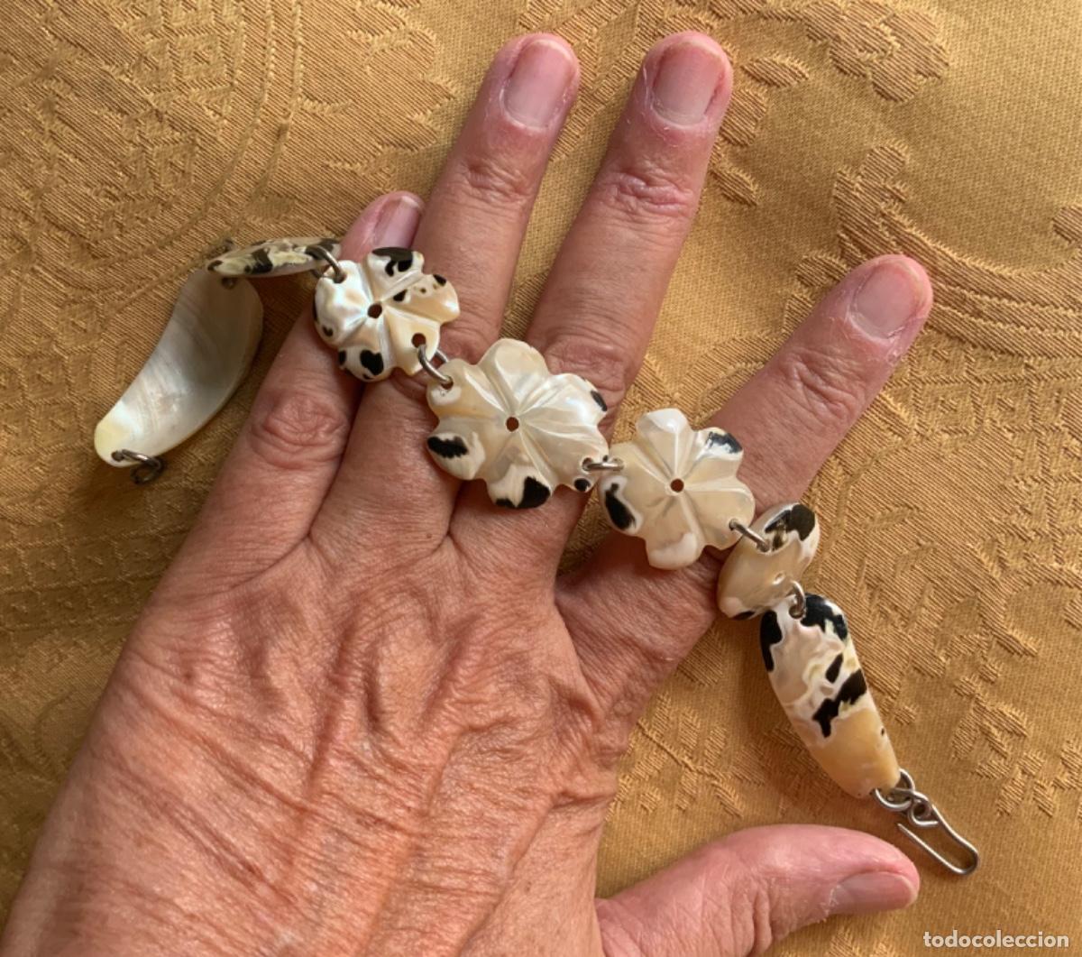 Vintage: PULSERA DE CONCHAS DE N&Aacute;CAR HECHA A MANO - Foto 3