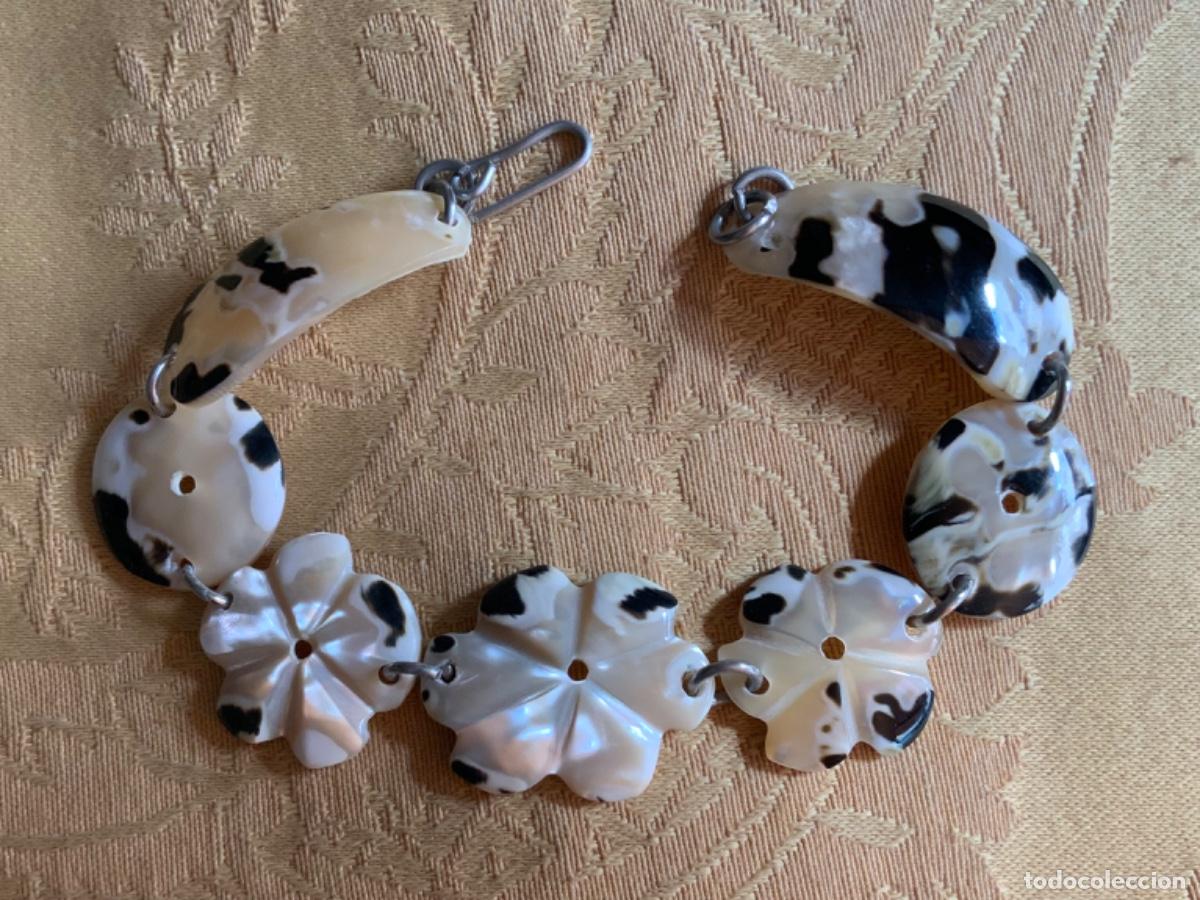 Vintage: PULSERA DE CONCHAS DE N&Aacute;CAR HECHA A MANO - Foto 4