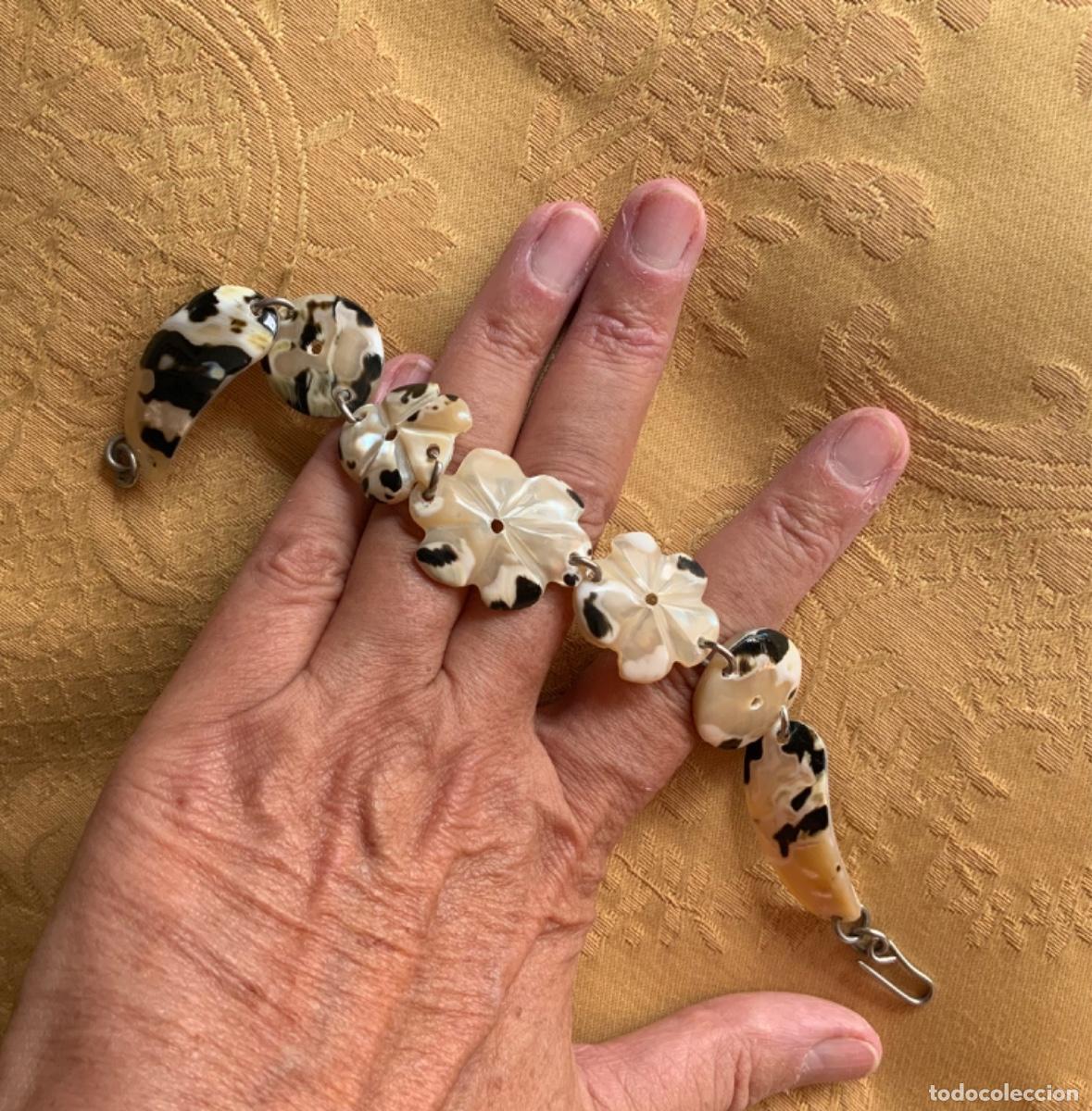 Vintage: PULSERA DE CONCHAS DE N&Aacute;CAR HECHA A MANO - Foto 8
