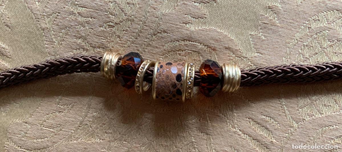 Vintage: PULSERA CORD&Oacute;N Y CRISTALES MARRONES - Foto 9