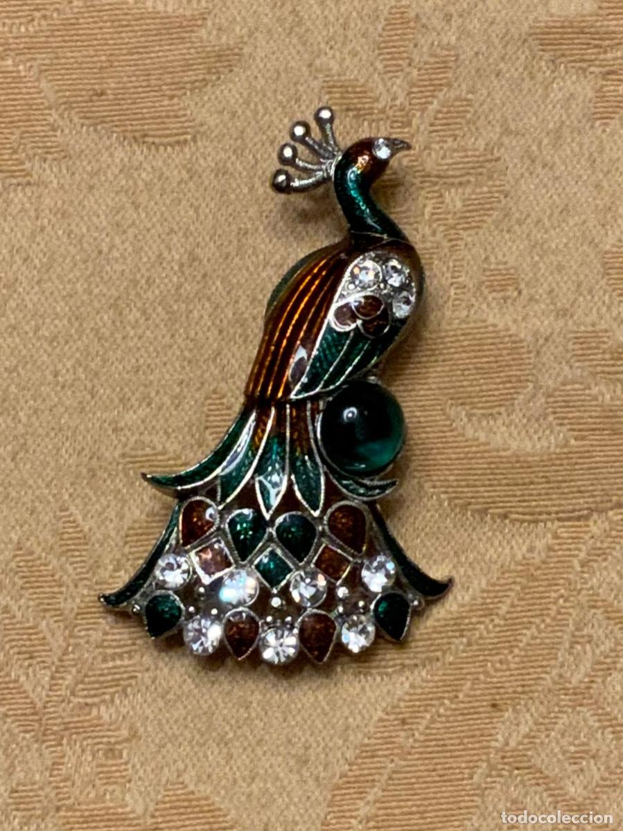 Vintage: BROCHE VINTAGE ESMALTE, PAVO REAL - Foto 2