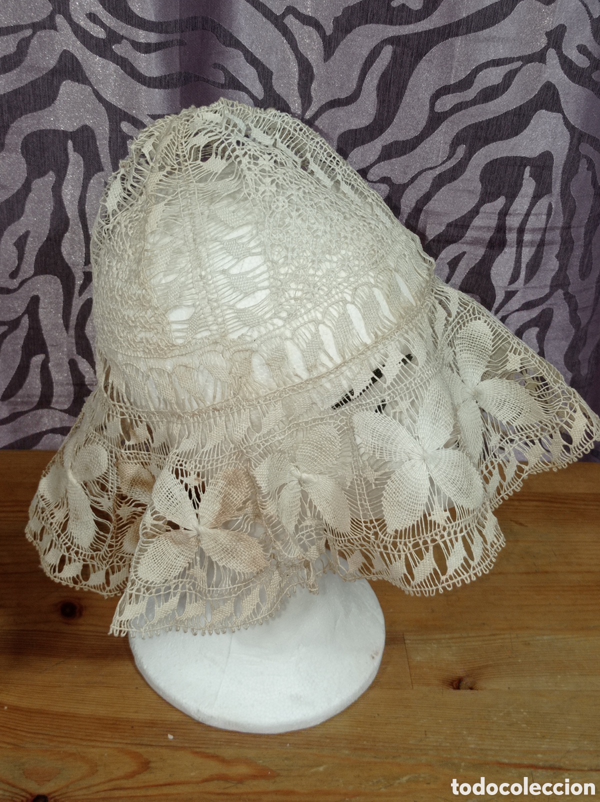 Vintage: ANTIGUO GORRO DE ENCAJE SIGLO XX - Foto 2