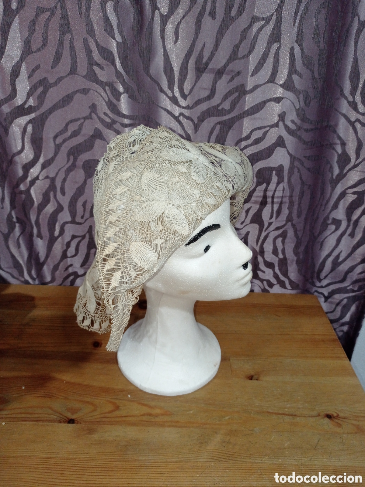 Vintage: ANTIGUO GORRO DE ENCAJE SIGLO XX - Foto 1