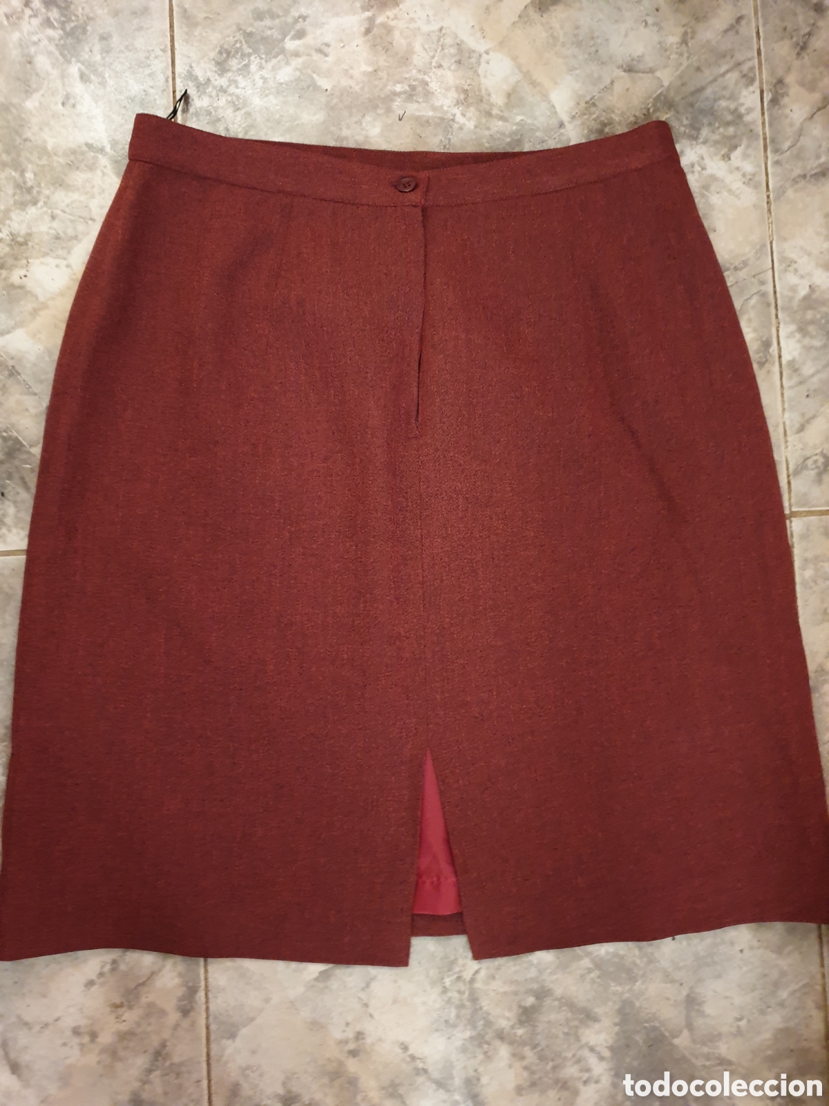 Vintage: Falda vintage marr&oacute;n. Talla 50. - Foto 1