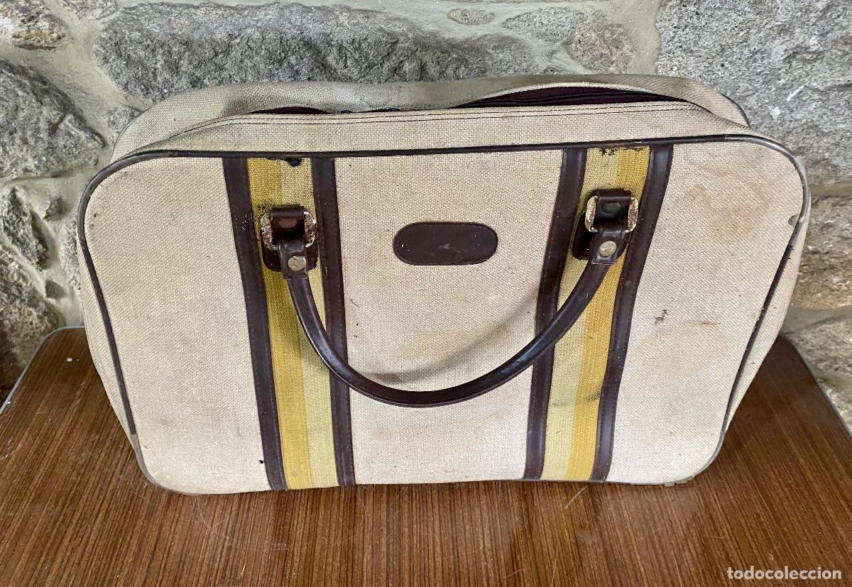 Vintage: Bolso de viaje beige - Foto 3