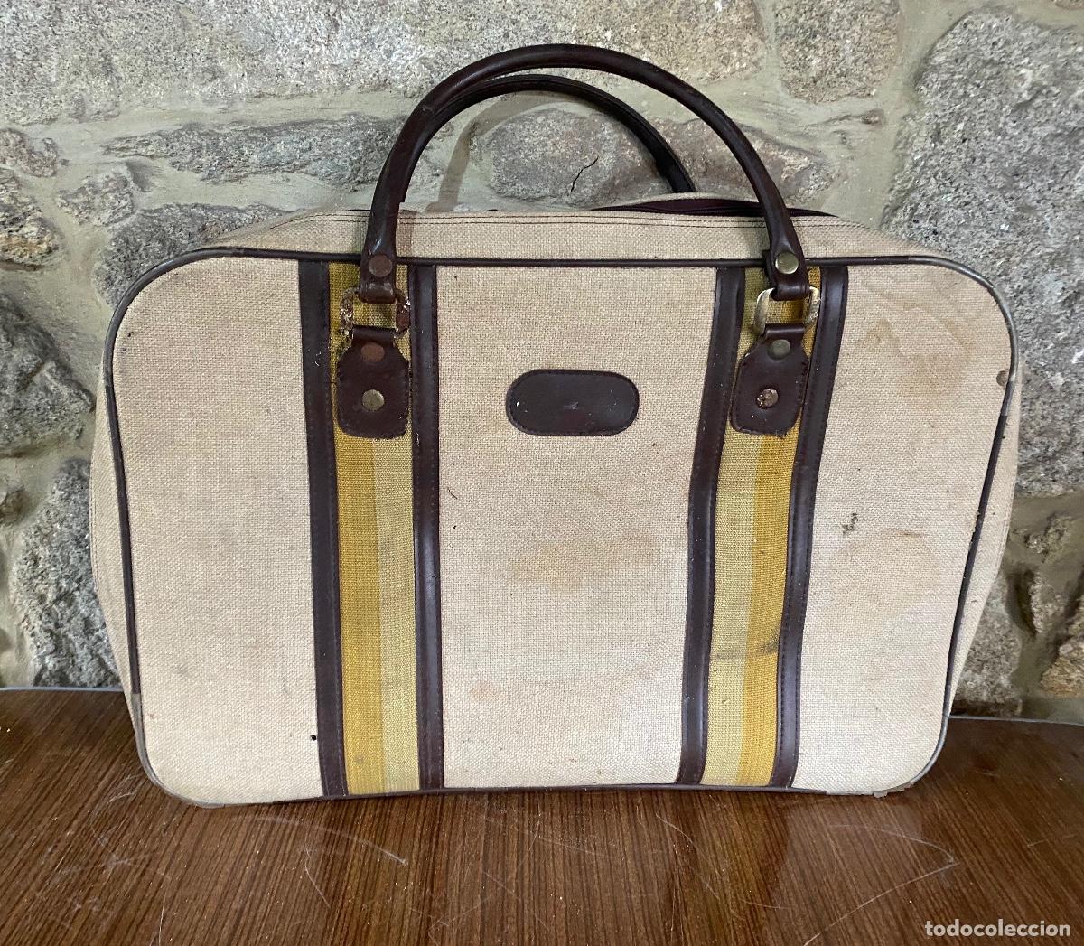 Vintage: Bolso de viaje beige - Foto 4
