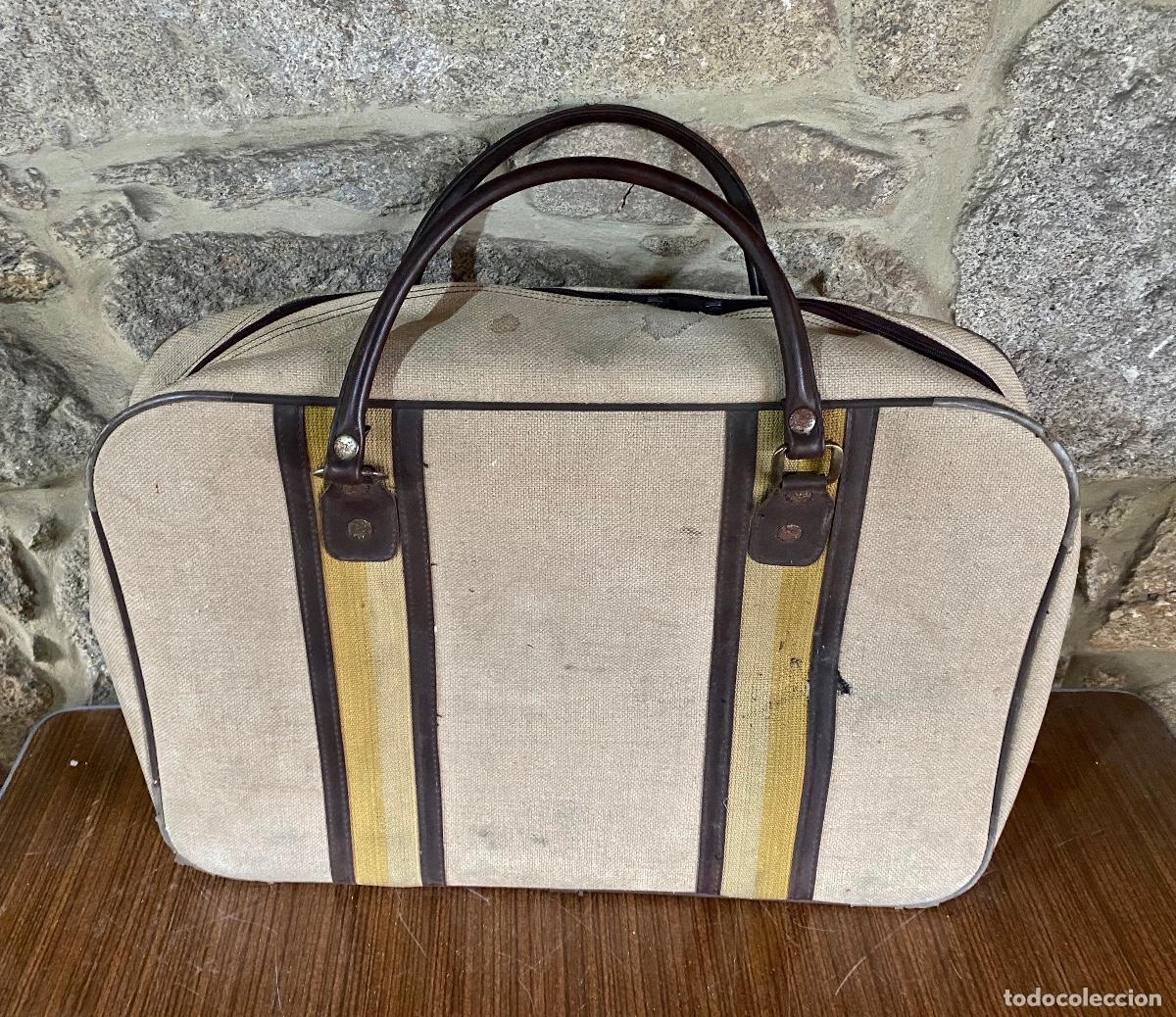 Vintage: Bolso de viaje beige - Foto 6