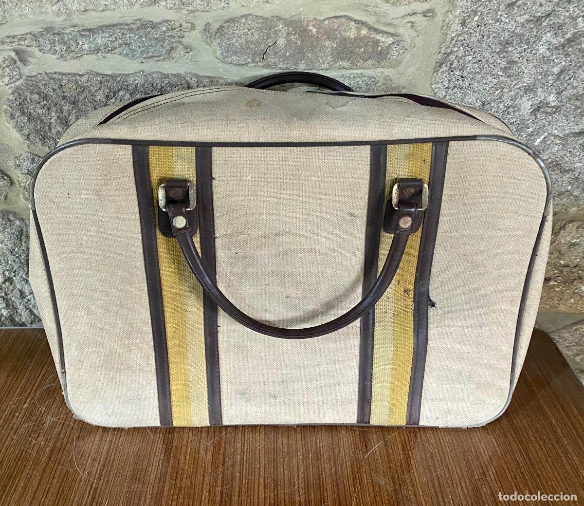 Vintage: Bolso de viaje beige - Foto 7