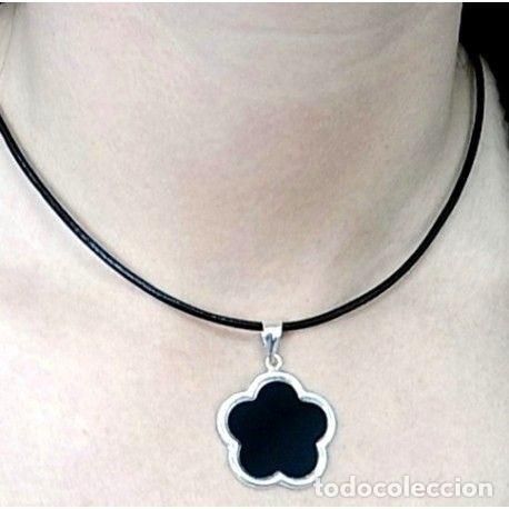 Vintage: Colgante flor de nacar y Plata - Foto 1