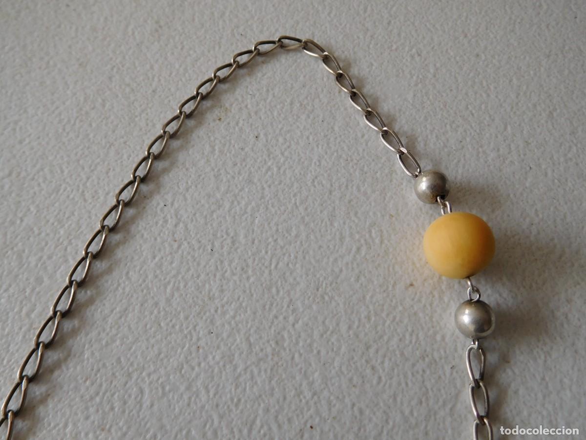 Vintage: Collar vintage de plata y marfil - Foto 4