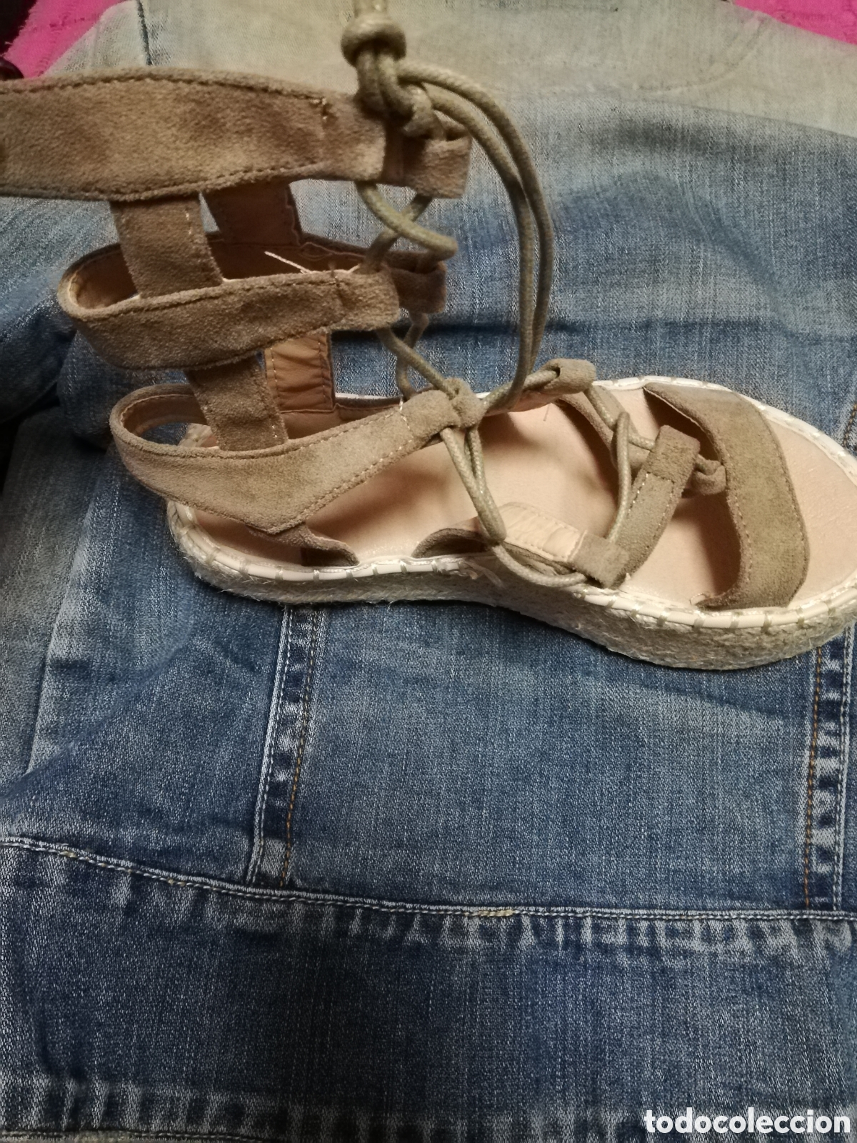 Vintage: SANDALIAS ROMANAS EN BEIGE CON PLATAFORMA - Foto 3