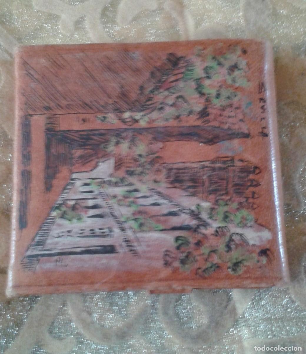 Vintage: CARTERA POLVERA CON ESPEJO PIEL - Foto 1