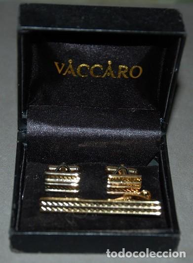 Vintage: GEMELOS Y PASADOR DE CORBATA VACCARO - Foto 2